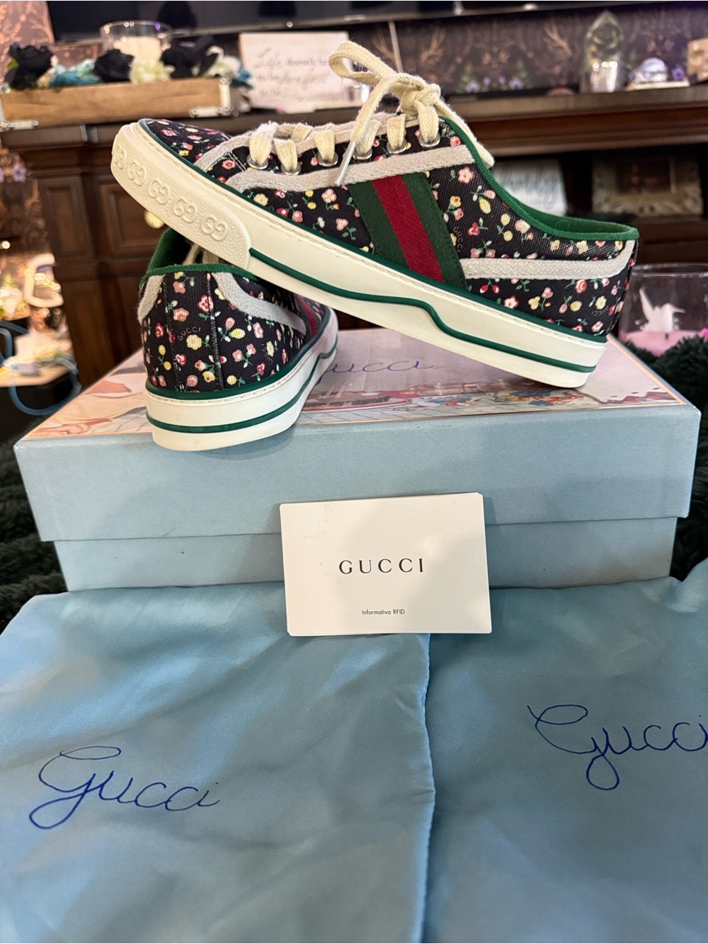 🌸 GUCCI x LIBERTY OF LONDON TENNIS 1977 FLORAL SNEAKERS EU36/US 6🌸